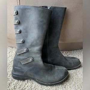 Merrell Drizzle Grey Leather Boots -size 8.5 Womens